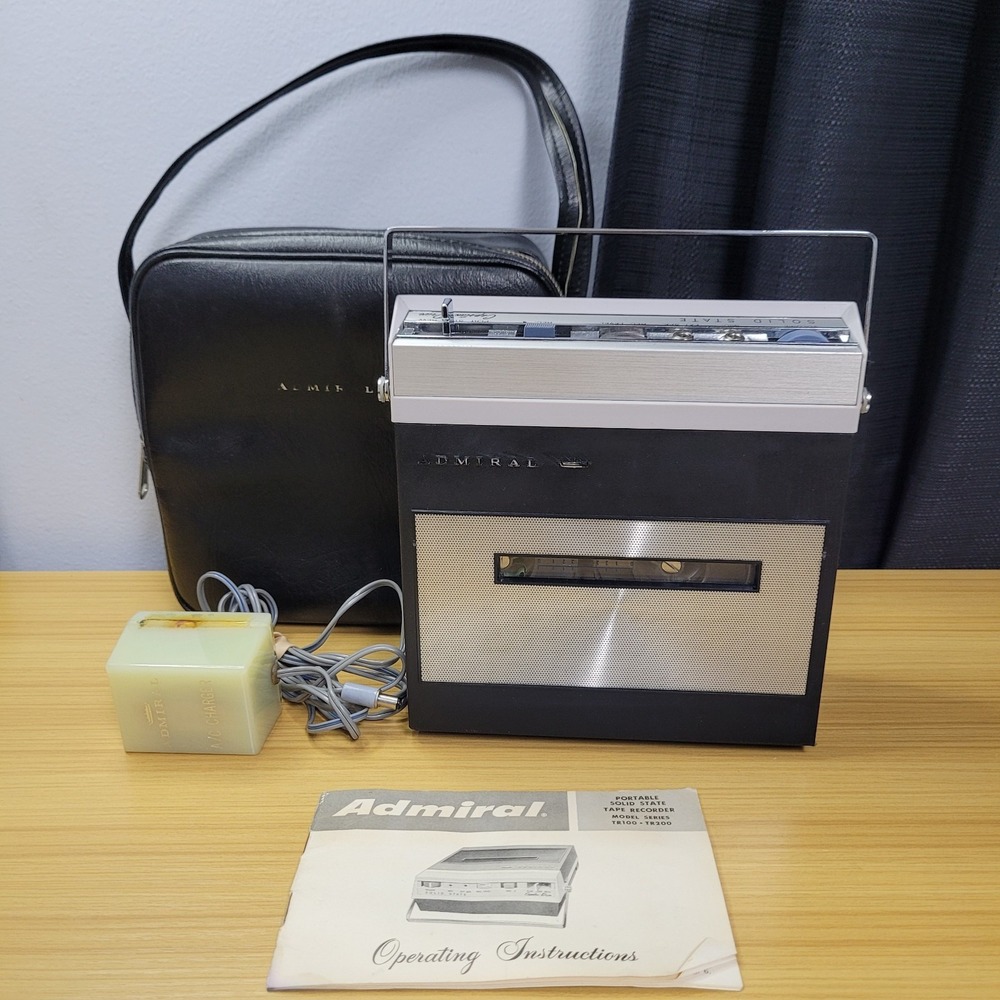 Admiral TR-200 Reel to Reel Tape Player Recorder Japan Power Adapter Manual Case